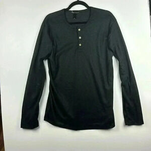 ENGLISH LAUNDRY SZ M BLACK 3 BUTTON CLOSURE LIGHTWEIGHT HENLEY NWOT EASY CARE